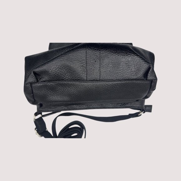 Tyler Rodan Black Faux Leather Crossbody Bag – Adjustable Fabric Strap - Picture 5 of 14